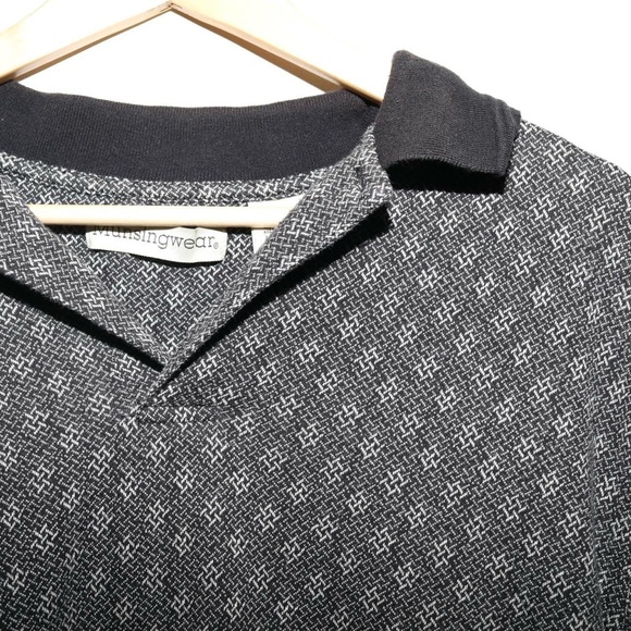 Men's Black Patterned Polo Shirt - Picture 3 of 5
